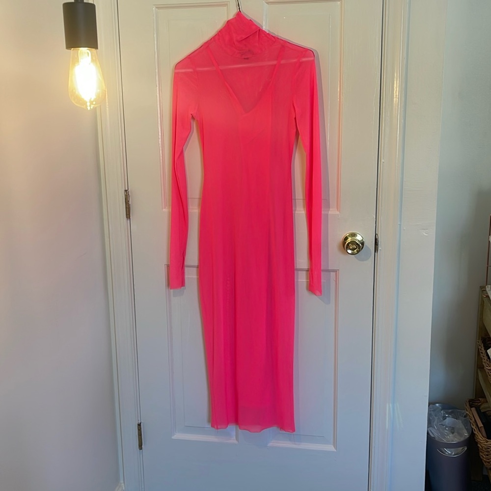 AFTM HOT PINK MIDI DRESS